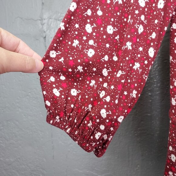 Boden Talia Dress Women Sz 6 Floral Ditsy Print Knit Pockets Burgundy 3/4 Sleeve - Picture 4 of 14